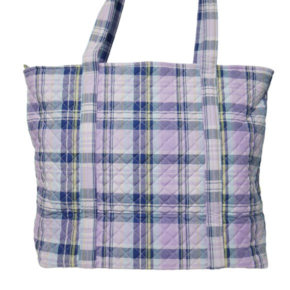 Vera Bradley Small Vera Tote Quilted in Amethyst Plaid Travel Shoulder Bag NWT - Picture 9 of 10